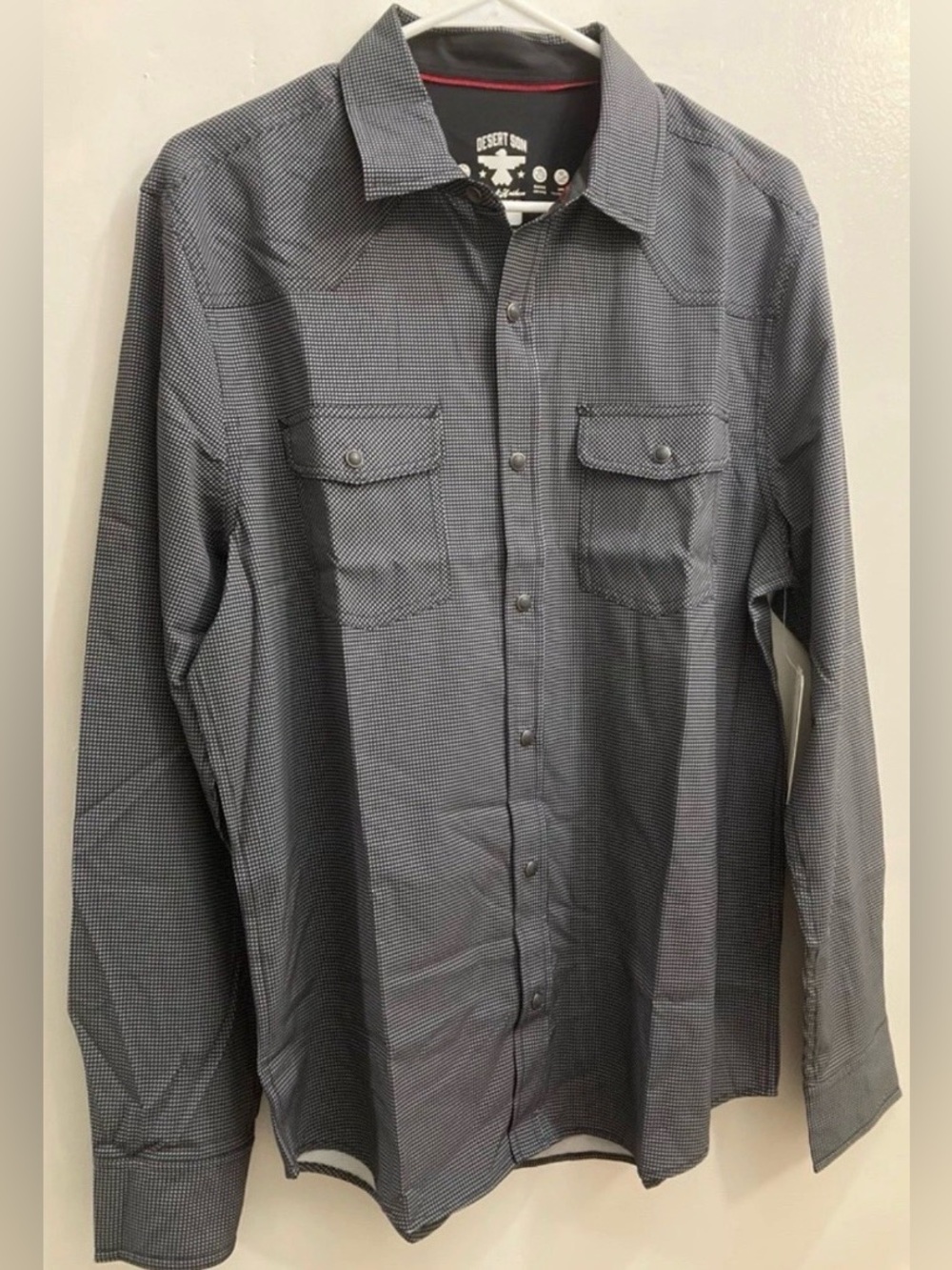 Flag & Anthem Desert Son Men’s Charcoal Long Sleeve Western Shirt Size Medium M
